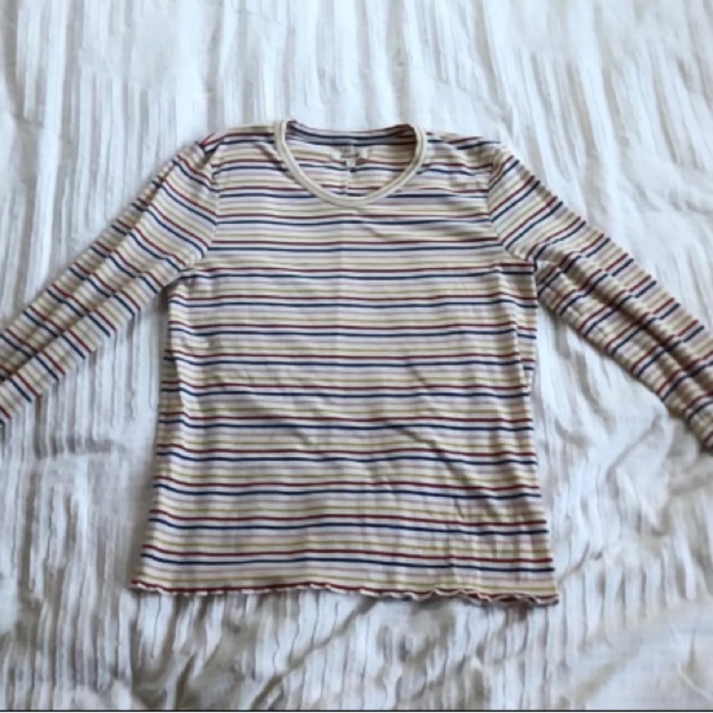 Madewell Long-Sleeve Baby Tee Rainbow Stripe